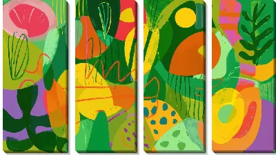 Модульная картина Зеленая абстракция №5