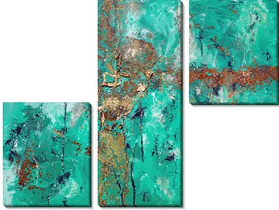 Модульная картина Зеленая абстракция №6