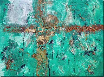 Картина маслом Зеленая абстракция №6