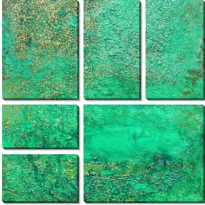 Модульная картина Зеленая абстракция №9