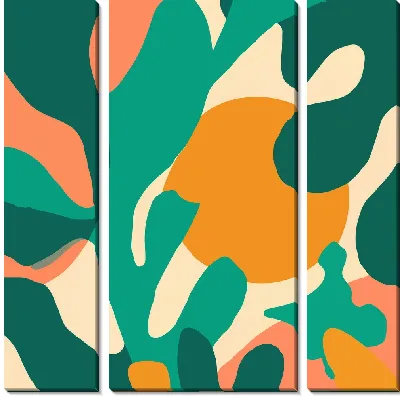 Модульная картина Зеленая абстракция №10