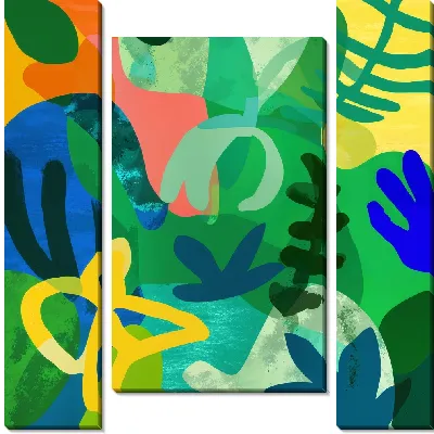 Модульная картина Зеленая абстракция №11
