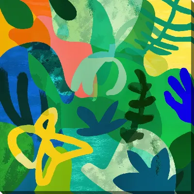 Картина маслом Зеленая абстракция №11