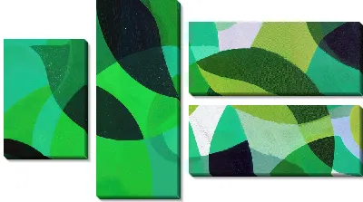 Модульная картина Зеленая абстракция №13
