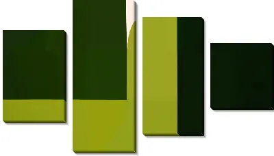 Модульная картина Зеленая абстракция №14