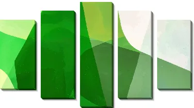 Модульная картина Зеленая абстракция №15