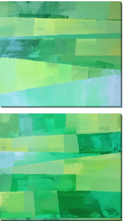 Модульная картина Зеленая абстракция №17