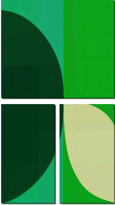 Модульная картина Зеленая абстракция №18