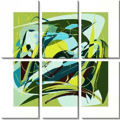 Модульная картина Зеленая абстракция №20