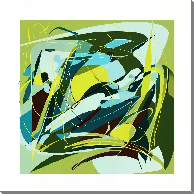 Картина маслом Зеленая абстракция №20