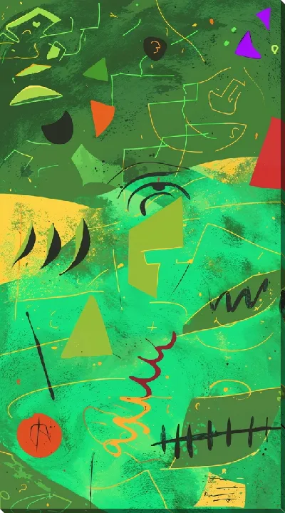 Картина маслом Зеленая абстракция №21