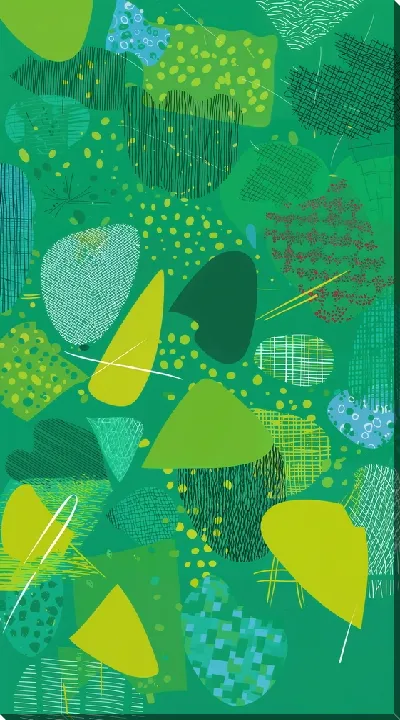 Картина маслом Зеленая абстракция №23