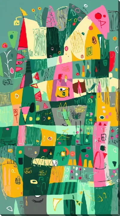 Картина маслом Зеленая абстракция №24