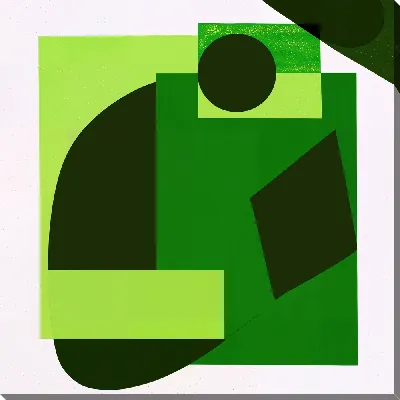 Картина маслом Зеленая абстракция №25