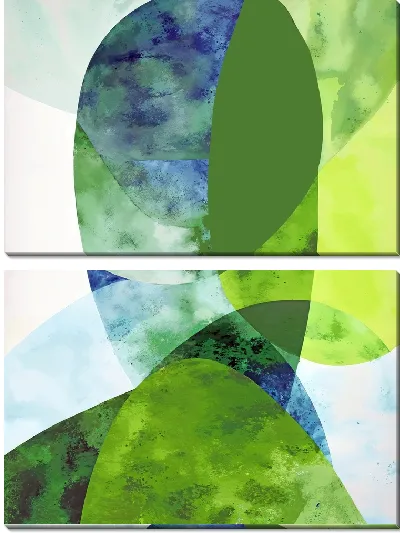 Модульная картина Зеленая абстракция №27