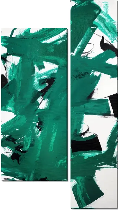 Модульная картина Зеленая абстракция №28