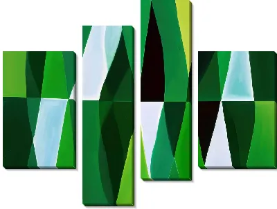 Модульная картина Зеленая абстракция №29
