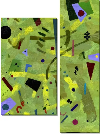 Модульная картина Зеленая абстракция №31