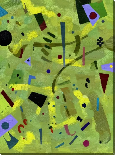 Картина маслом Зеленая абстракция №31