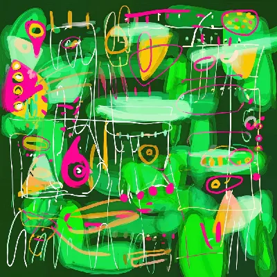 Плакат Зеленая абстракция №32