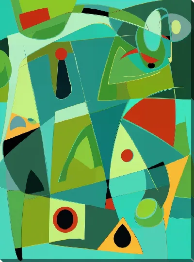 Картина маслом Зеленая абстракция №33