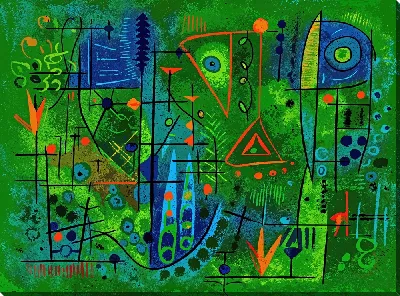 Картина маслом Зеленая абстракция №35