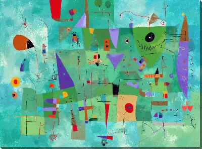 Картина маслом Зеленая абстракция №36