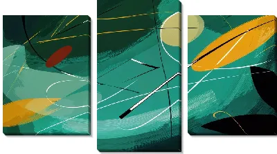 Модульная картина Зеленая абстракция №38