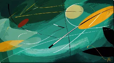 Картина маслом Зеленая абстракция №38