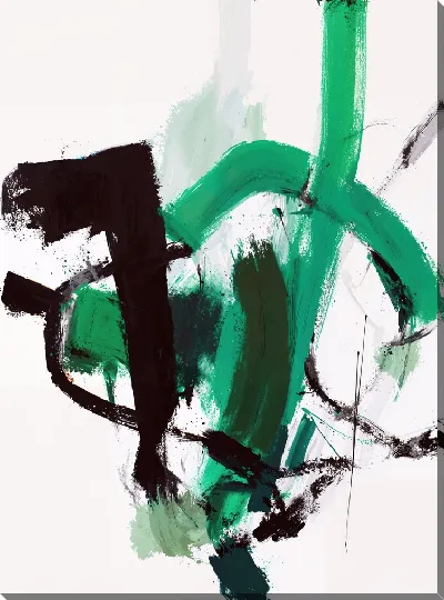 Картина маслом Зеленая абстракция №40