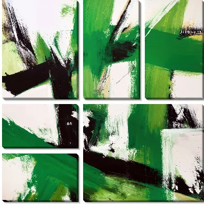 Модульная картина Зеленая абстракция №41