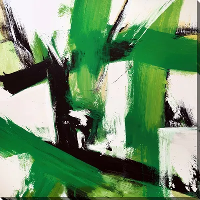 Картина маслом Зеленая абстракция №41