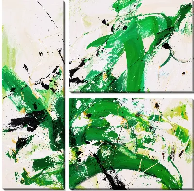 Модульная картина Зеленая абстракция №42