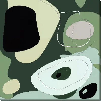 Картина маслом Зеленая абстракция №65