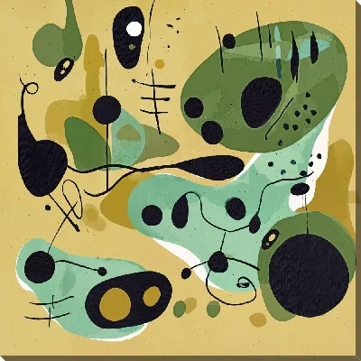 Картина маслом Зеленая абстракция №66