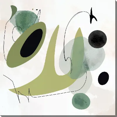 Картина маслом Зеленая абстракция №68