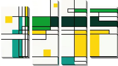 Модульная картина Зеленая абстракция №102