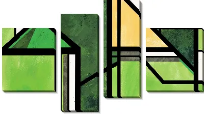 Модульная картина Зеленая абстракция №103