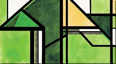 Картина маслом Зеленая абстракция №103