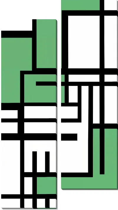 Модульная картина Зеленая абстракция №104