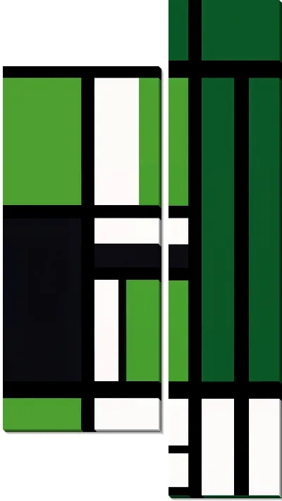 Модульная картина Зеленая абстракция №105