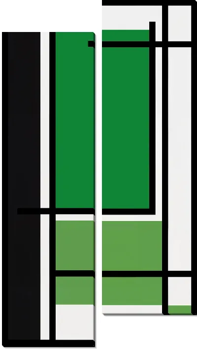 Модульная картина Зеленая абстракция №106