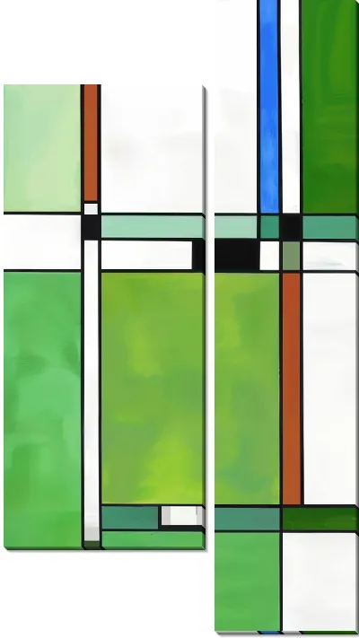 Модульная картина Зеленая абстракция №108