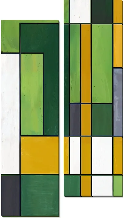 Модульная картина Зеленая абстракция №109