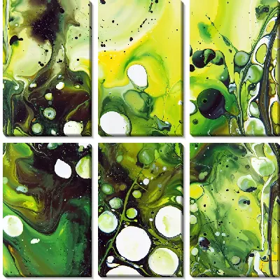Модульная картина Зеленая абстракция №110