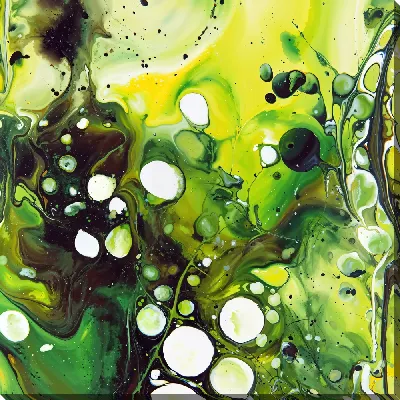 Картина маслом Зеленая абстракция №110