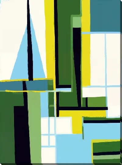 Картина маслом Зеленая абстракция №111