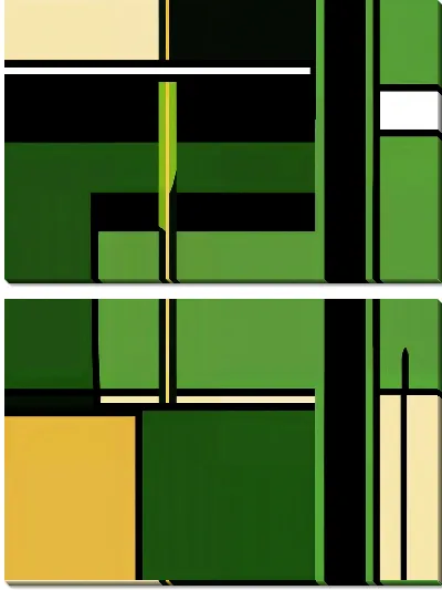Модульная картина Зеленая абстракция №112