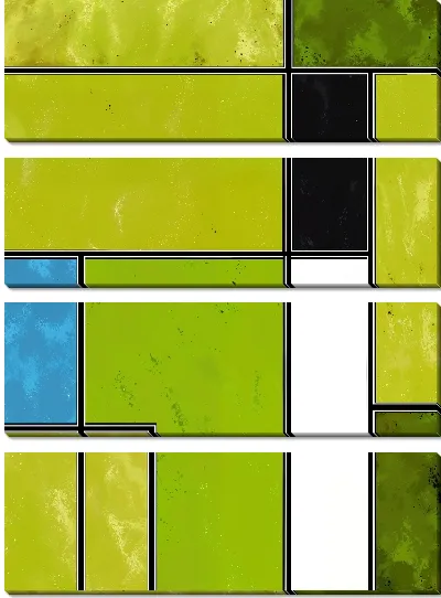 Модульная картина Зеленая абстракция №113