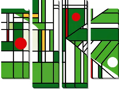 Модульная картина Зеленая абстракция №114